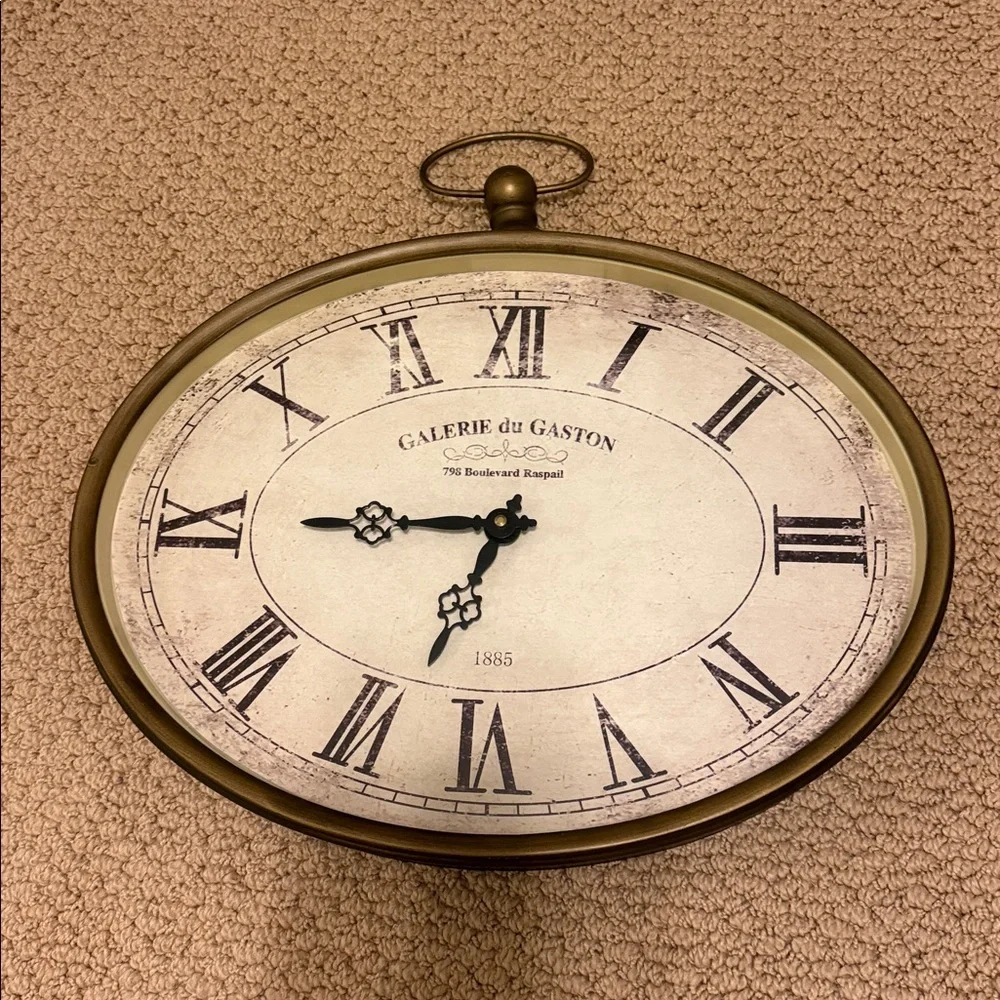 Vintage Style Oval French Wall Clock Galerie Du Gaston